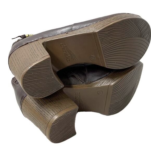 Dansko Dabney Leather Bohemian Tassel Clog Ankle Booties 8 - Picture 6 of 9